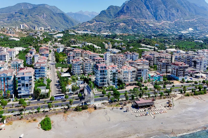 1+1 sea view apartment in Kestel - first line, suitable for citizenship 6 