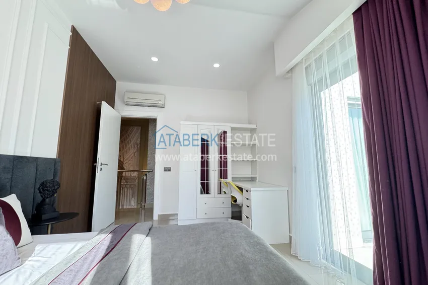 Purchase  3+1 penthouse duplex in Kargicak - first line, private beach, 15-month installments 10 