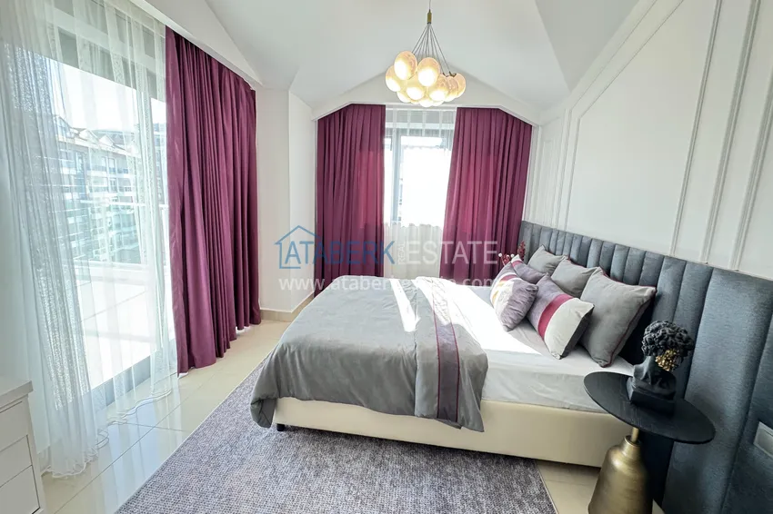 Purchase  3+1 penthouse duplex in Kargicak - first line, private beach, 15-month installments 11 