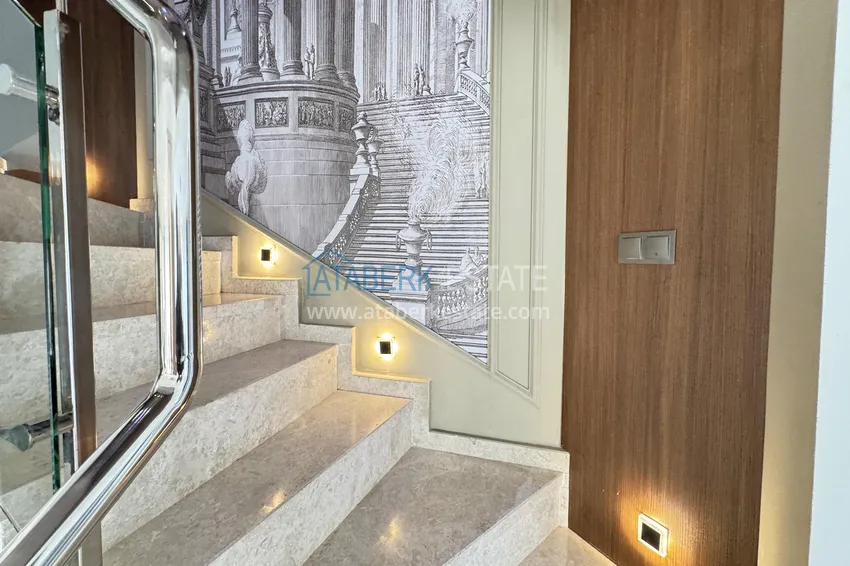 Purchase  3+1 penthouse duplex in Kargicak - first line, private beach, 15-month installments 15 