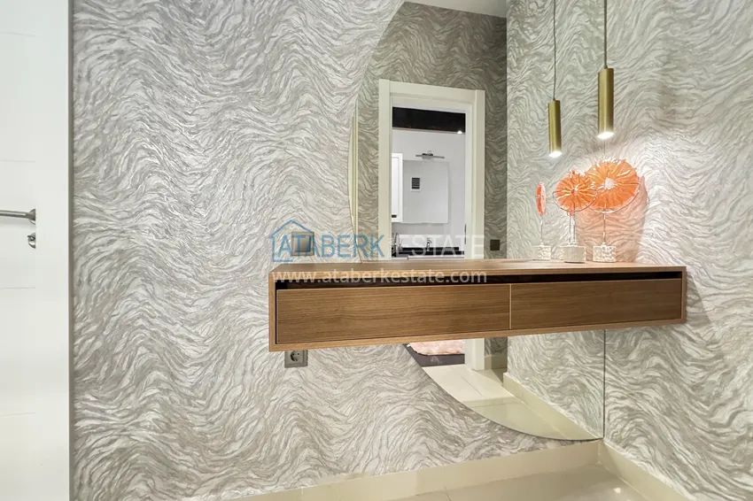 Purchase  3+1 penthouse duplex in Kargicak - first line, private beach, 15-month installments 18 