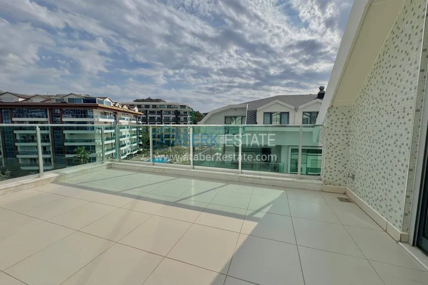 Purchase  3+1 penthouse duplex in Kargicak - first line, private beach, 15-month installments 26 