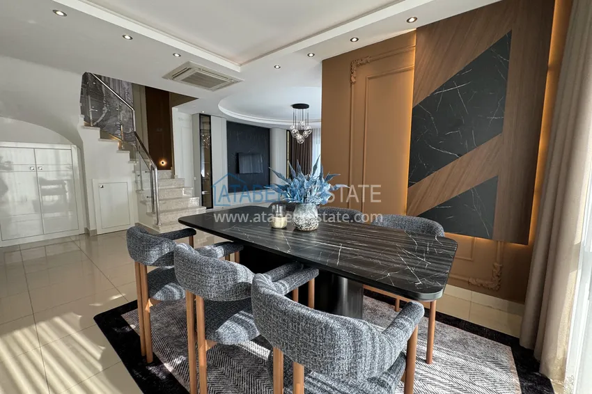 Purchase  3+1 penthouse duplex in Kargicak - first line, private beach, 15-month installments 5 