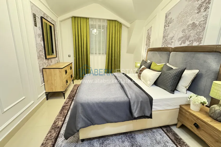 Purchase  3+1 penthouse duplex in Kargicak - first line, private beach, 15-month installments 8 