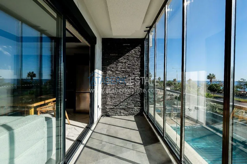 Purchase  1+1 sea view apartment in Kestel - first line, suitable for citizenship 18 