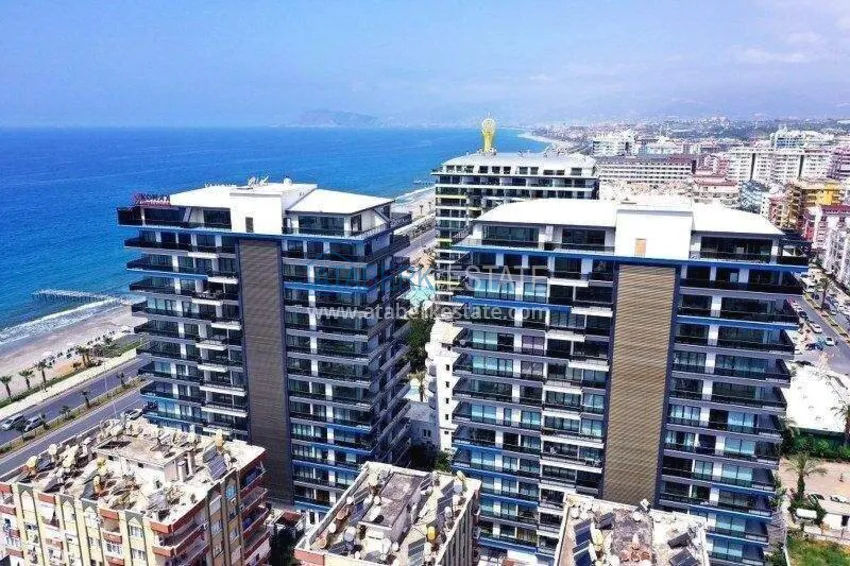 Apartment 2+1 on the beachfront in Mahmutlar — furniture, direct sea view  2 