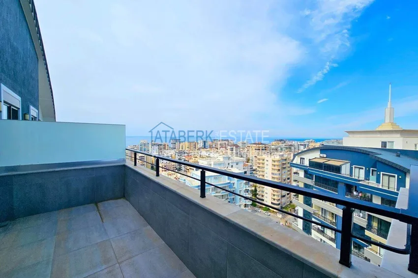 Purchase  2+1 penthouse duplex in Mahmutlar — furniture, sea and mountain views, complex with hotel-level service 14 