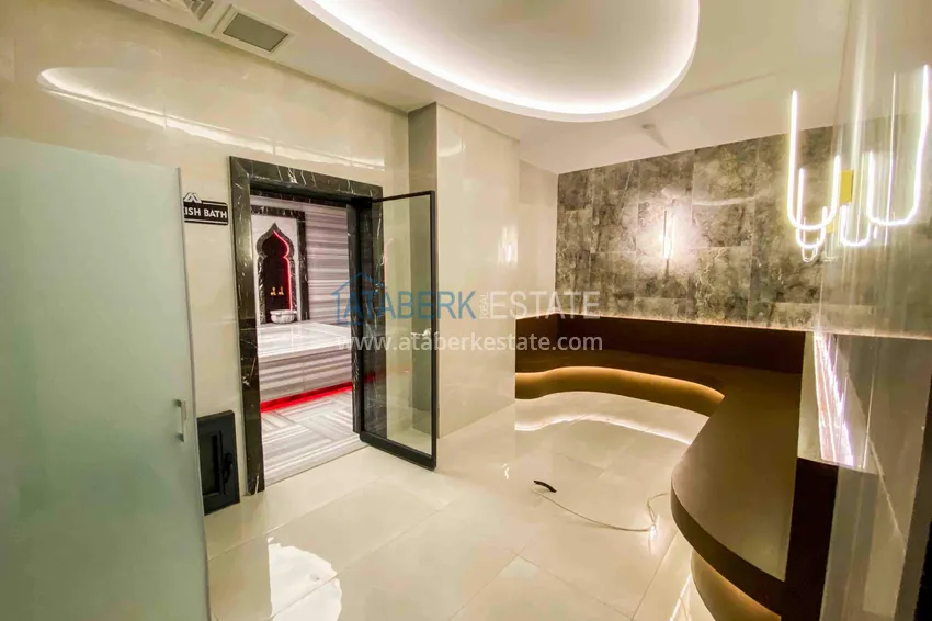 2+1 penthouse duplex in Mahmutlar — furniture, sea and mountain views, complex with hotel-level service 23 