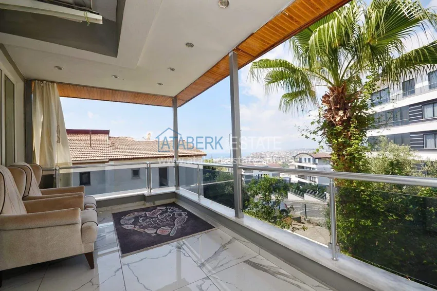 Purchase  Three-storey 3+2 villa in Kargicak - sea view, furniture, surrounded by greenery 20 