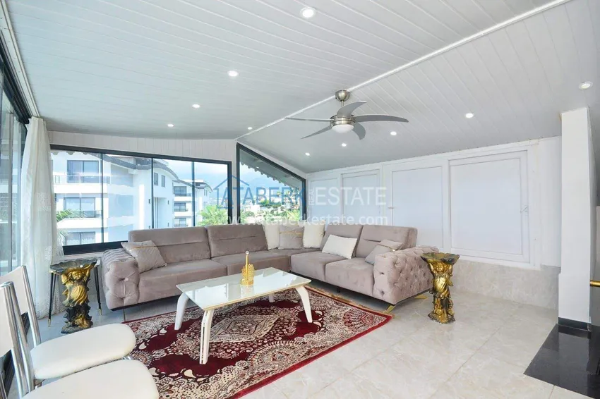 Purchase  Three-storey 3+2 villa in Kargicak - sea view, furniture, surrounded by greenery 24 