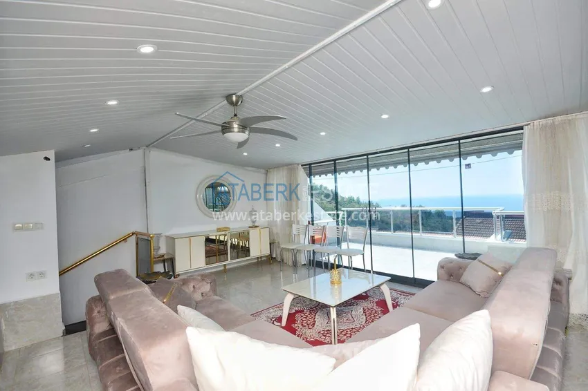 Purchase  Three-storey 3+2 villa in Kargicak - sea view, furniture, surrounded by greenery 26 