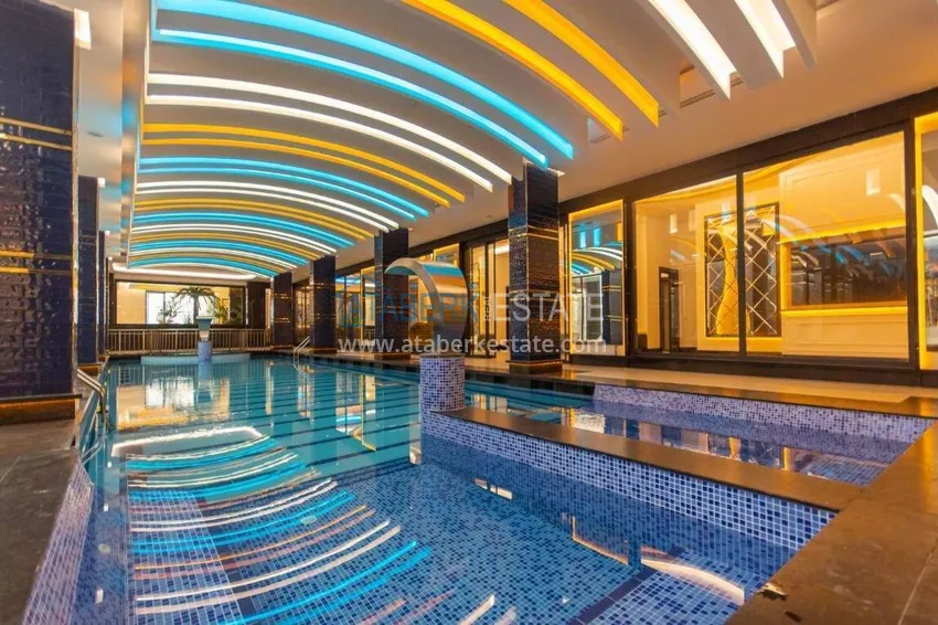 1+1 panoramic apartment in the center of Mahmutlar - luxury furniture, the sea within walking distance 10 