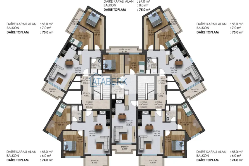 Buy cheap Duplex apartments in the new ultra-luxury residence project in Alanya, Hasbahce district 1 