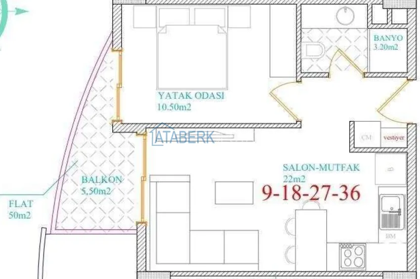 Buy cheap Stylish 1+1 apartment in the center of Alanya, Keykubat beach area — 150 meters 1 