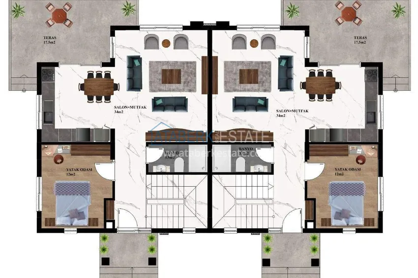 Buy cheap 3+1 villa in Kargicak - designer renovation, private area  2 