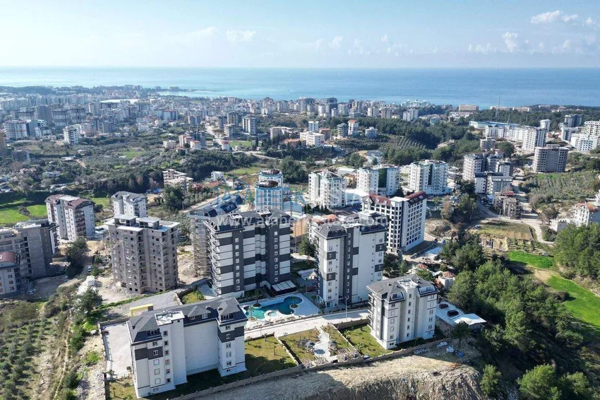 Real estate in Alanya with installments up to 1 year - new 1+1 apartment with sea view in Avsallar 1 