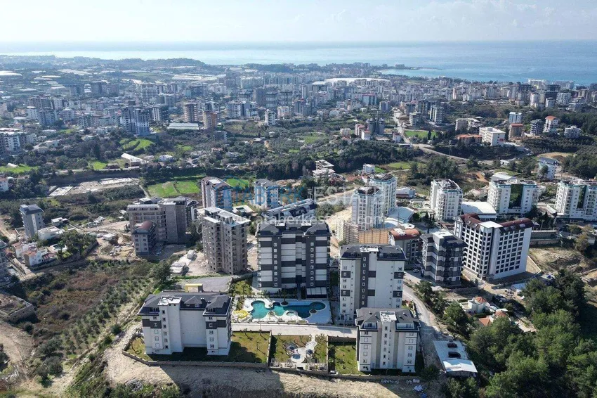 Real estate in Alanya with installments up to 1 year - new 1+1 apartment with sea view in Avsallar 2 