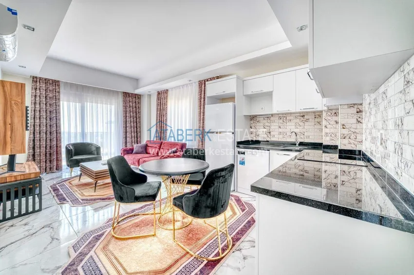 Purchase  Real estate in Alanya with installments up to 1 year - new 1+1 apartment with sea view in Avsallar 7 