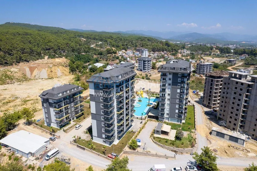 Real estate in Alanya with installments up to 1 year - new 1+1 apartment with sea view in Avsallar 7 