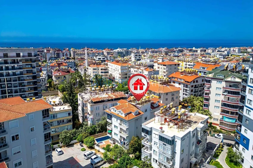 2+1 apartment for a residence permit in the center of Alanya - 600 meters from Cleopatra beach 2 