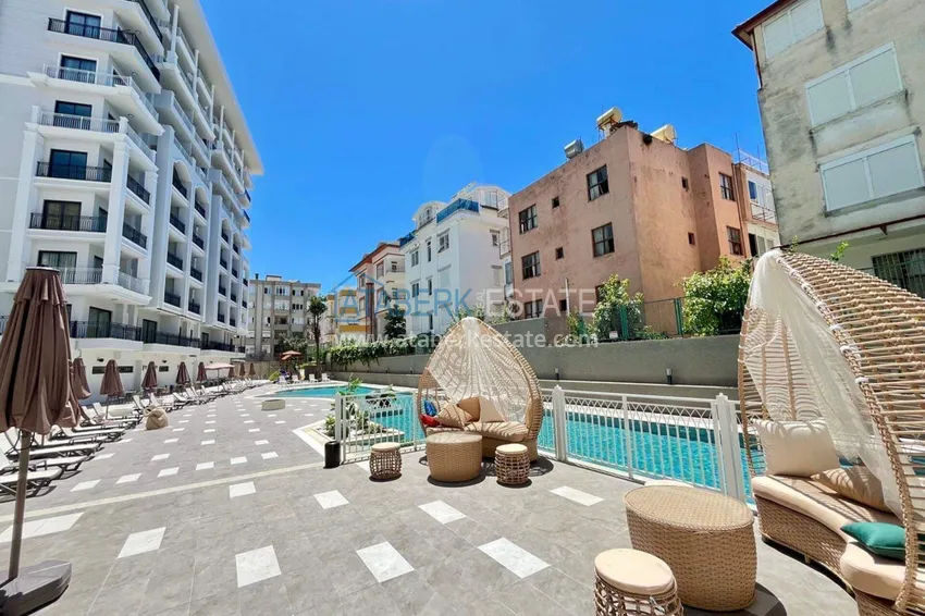 Real estate in the center of Alanya - 1+1 apartment with a view of the fortress and the sea near Cleopatra beach 7 