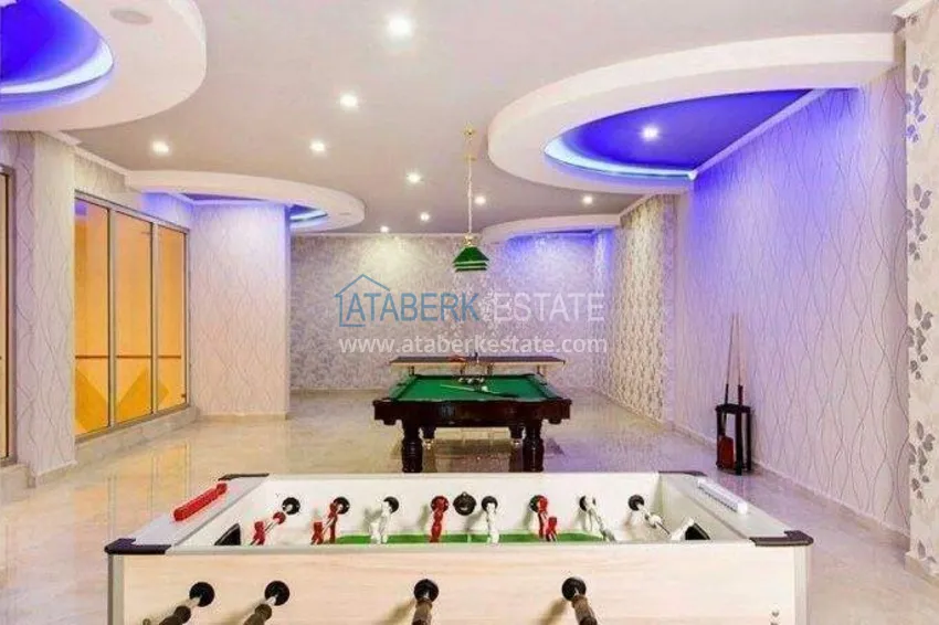 Apartment 1+1 in Alanya with sea view — furniture, prestigious complex, Oba district 18 