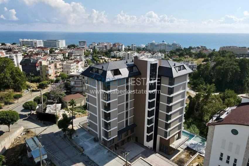 1+1 apartment with sea view in Alanya, Avsallar district  2 