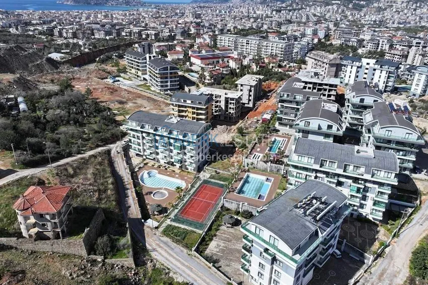 1+1 furnished apartment in Alanya, Oba district   4 