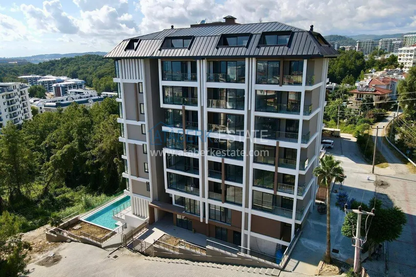 1+1 apartment with sea view in Alanya, Avsallar district  8 