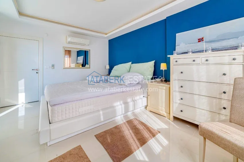 Purchase  4+1 two-story private villa in Alanya — furniture, swimming pool, sea view, Kargicak district 13 