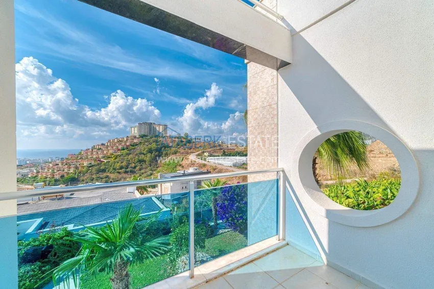 Purchase  4+1 two-story private villa in Alanya — furniture, swimming pool, sea view, Kargicak district 26 