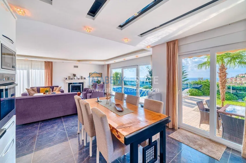 Purchase  4+1 two-story private villa in Alanya — furniture, swimming pool, sea view, Kargicak district 5 