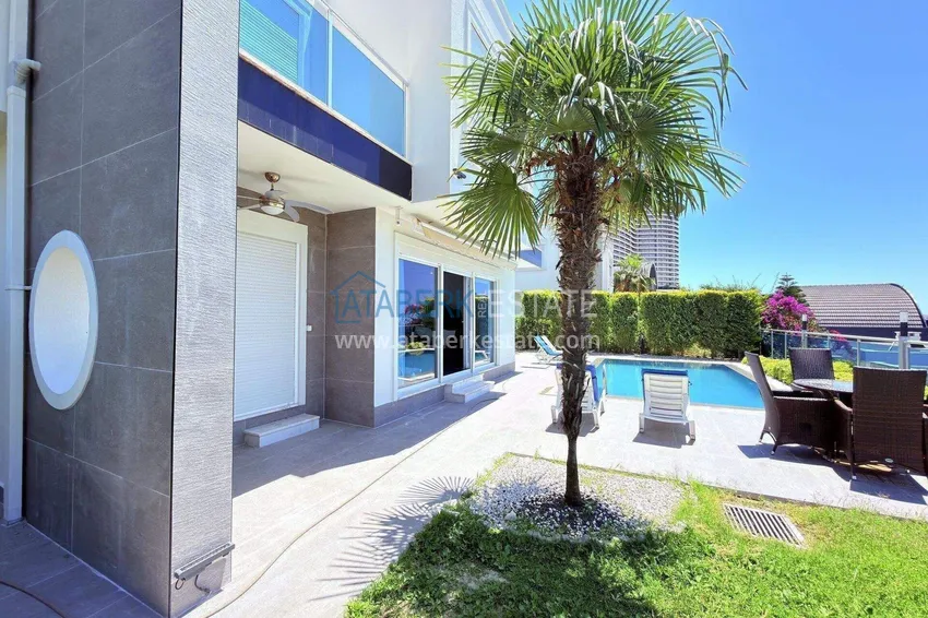 4+1 two-story private villa in Alanya — furniture, swimming pool, sea view, Kargicak district 5 