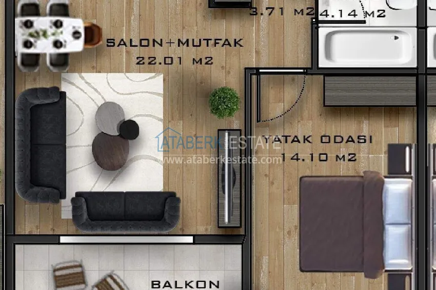 Buy cheap Apartment in Alanya — one bedroom, from the owner, Mahmutlar district  1 