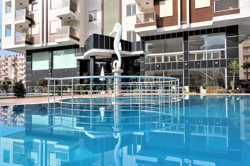 Apartment 1+1 in the center of Mahmutlar — furniture, glazed balcony, 200 meters from the sea  6 