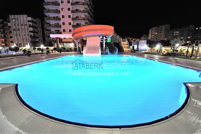 Apartment 1+1 in the center of Mahmutlar — furniture, glazed balcony, 200 meters from the sea  8 