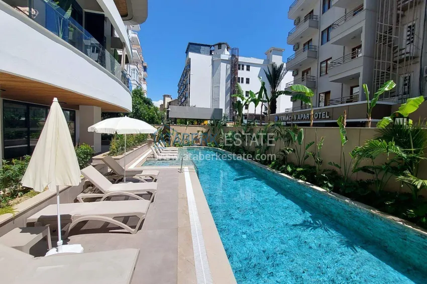 1+1 apartment in the center of Alanya - overlooking the sea and the fortress, Cleopatra beach area 9 