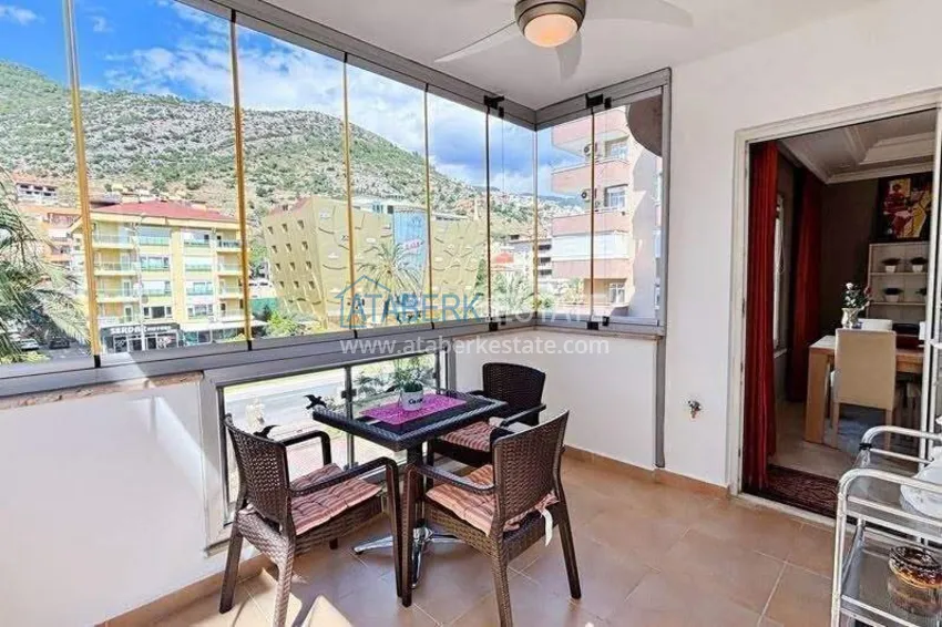 Purchase  2+1 apartment in the center of Alanya — furniture, mountain view, glazed balcony, Cleopatra beach area  16 