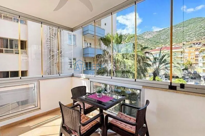 Purchase  2+1 apartment in the center of Alanya — furniture, mountain view, glazed balcony, Cleopatra beach area  17 