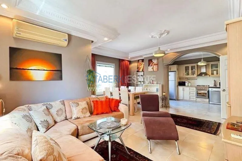 Purchase  2+1 apartment in the center of Alanya — furniture, mountain view, glazed balcony, Cleopatra beach area  4 