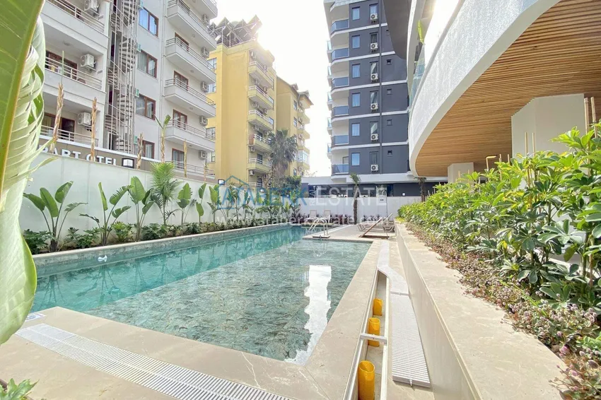 1+1 apartment in the center of Alanya - overlooking the sea and the fortress, Cleopatra beach area 8 