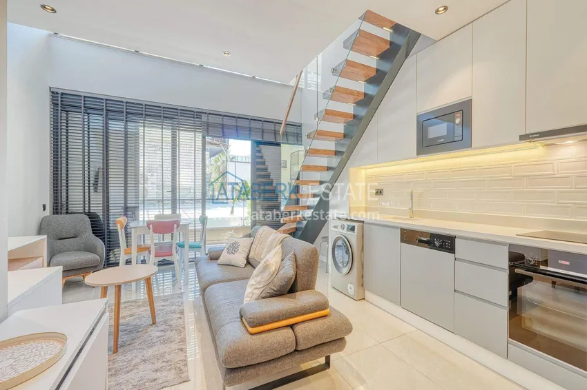 Purchase  Loft 1+1 apartment in the center of Alanya - stylish interior, 250 meters from Cleopatra beach 1 