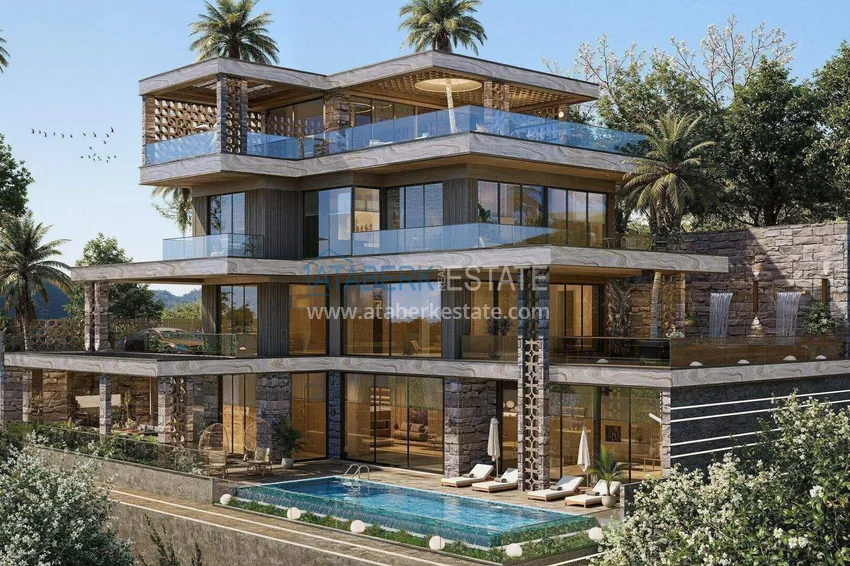 Luxury villa for citizenship in Alanya, Kargicak district — construction phase 1 