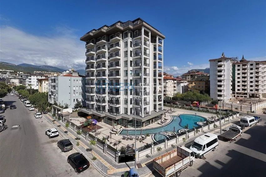 2+1 apartment for a residence permit in Alanya, Oba district — furniture, sea and mountain views 1