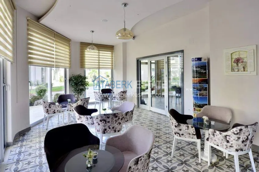 1+1 apartment in Alanya, Cikcilli district - furnished and with sea view, glazed balcony 12 