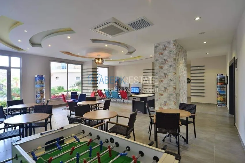 1+1 apartment in Alanya, Cikcilli district - furnished and with sea view, glazed balcony 15 