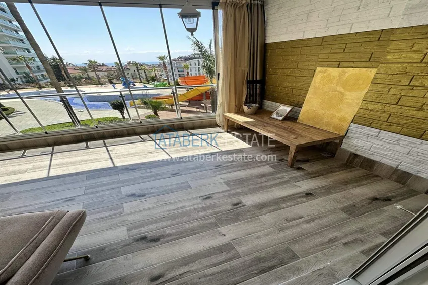 Purchase 1+1 apartment in Alanya, Cikcilli district - furnished and with sea view, glazed balcony 17 
