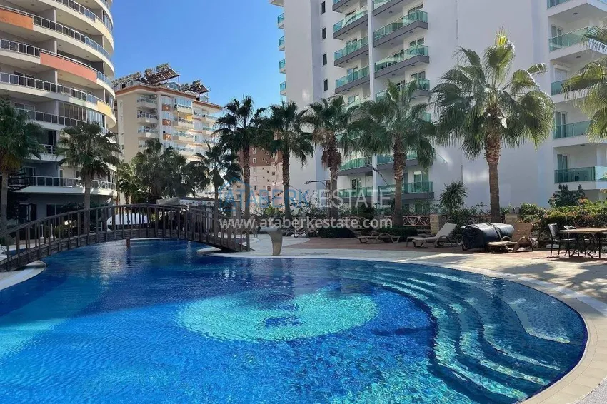 1+1 apartment in Alanya, Cikcilli district - furnished and with sea view, glazed balcony 6 