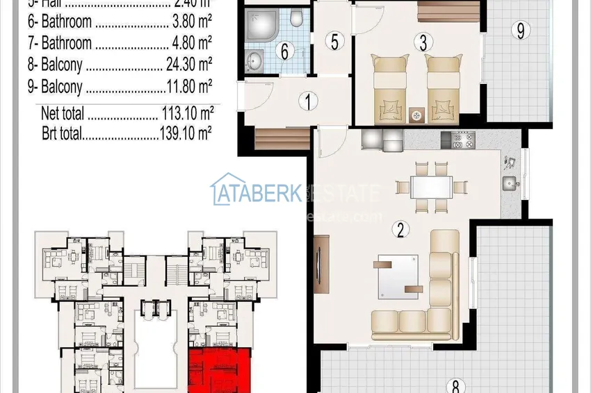 Buy cheap Apartments in Alanya, Mahmutlar district — center, 150 m from the sea 1