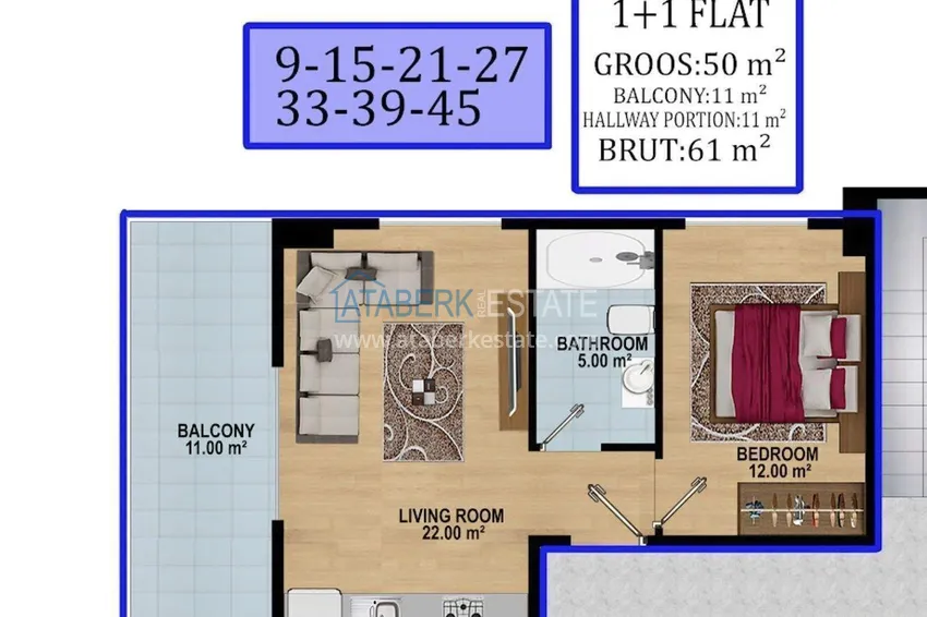 Buy cheap 1+1 apartment from the owner in a residential complex with hotel infrastructure - Payallar district, Alanya 1 